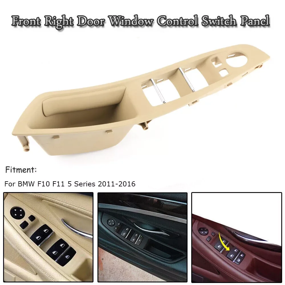 1Pcs Quality Car Interior Inner Door Handle Panel Pull Trim Cover 51417225875 For BMW 5 series F10 F11 Left Hand Drive 2010-2016
