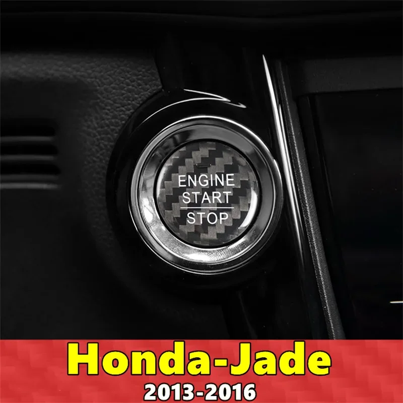 

For Honda Jade Car Engine Start Stop Button Cover Real Carbon Fiber Sticker 2013 2014 2015 2016