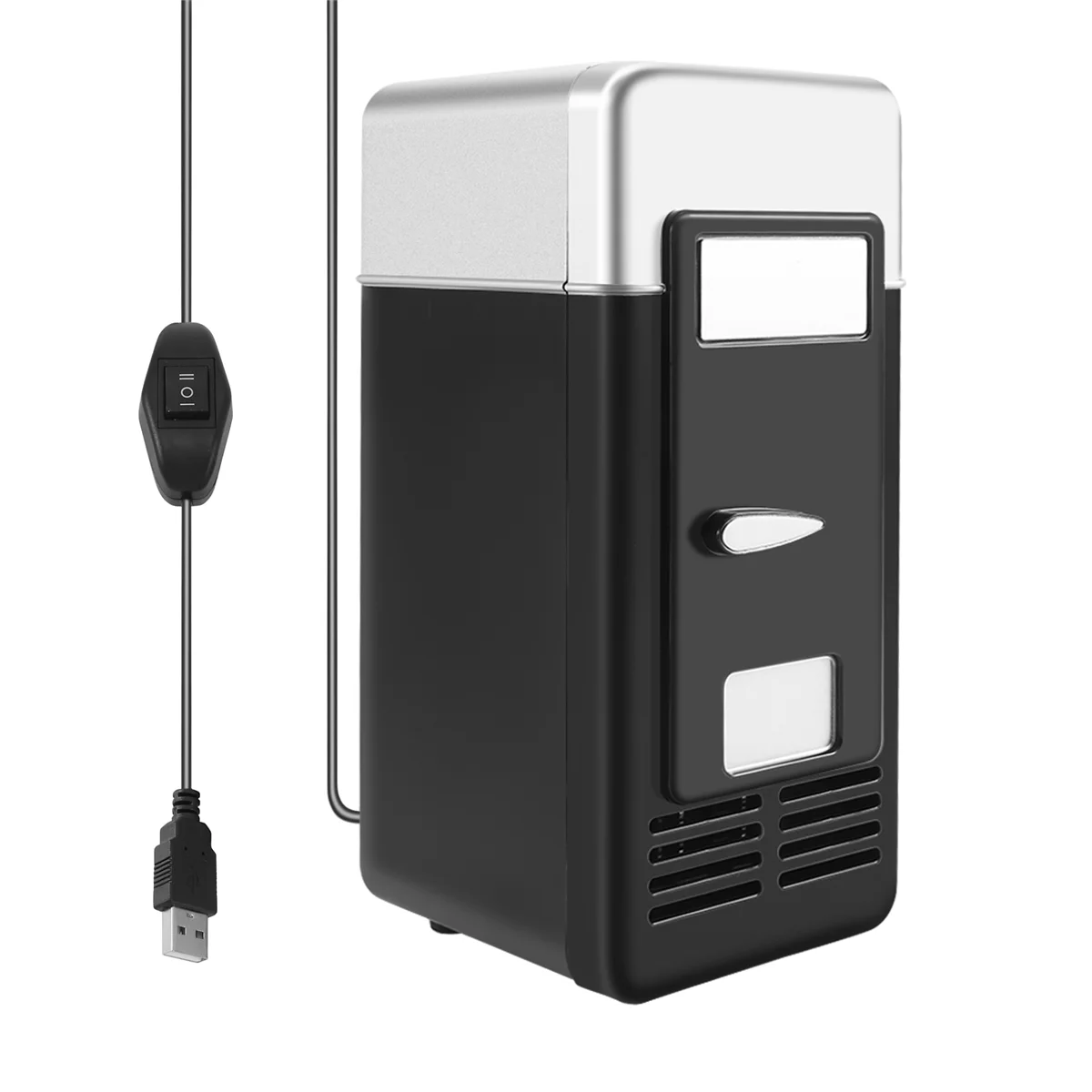 Mini nevera Usb para coche, refrigerador pequeño portátil de refrescos, color negro