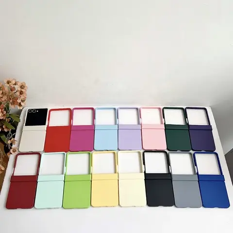 Dopamine Candy Color Matte Phone Case for Samsung Galaxy Z Flip 7 FE 6 5 Flip 4 3 5G Hinge Protective Hard Back Cover