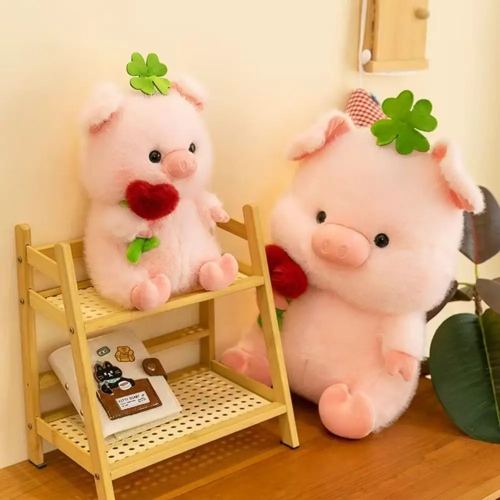 

PP Cotton Pig Hold Flower Plush Doll Fluffy Soft Stuffed Pig Plushie Toy Comfortable Ins Pig Stuffed Dolls Home Decor