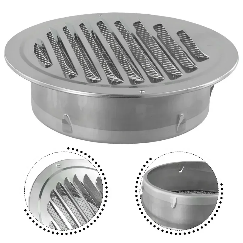 70-300mm Stainless Steel Wall Ceiling Air Vent Exhaust Hood Ducting Ventilation Waterproof Vents Cap Grille Cover