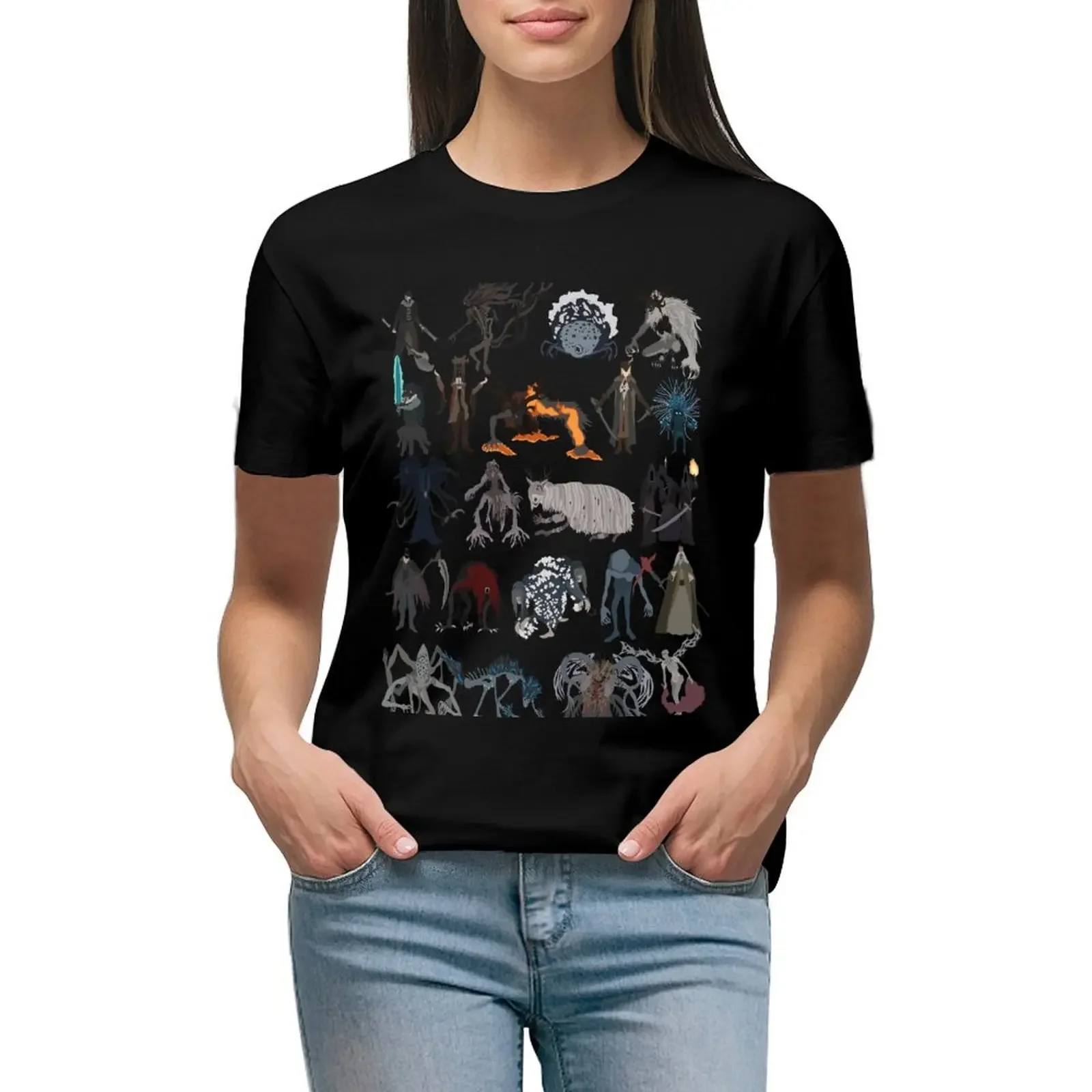 

Bloodborne bosses T-Shirt customizeds hippie clothes shirts graphic tees t-shirt dress for Women plus size sexy