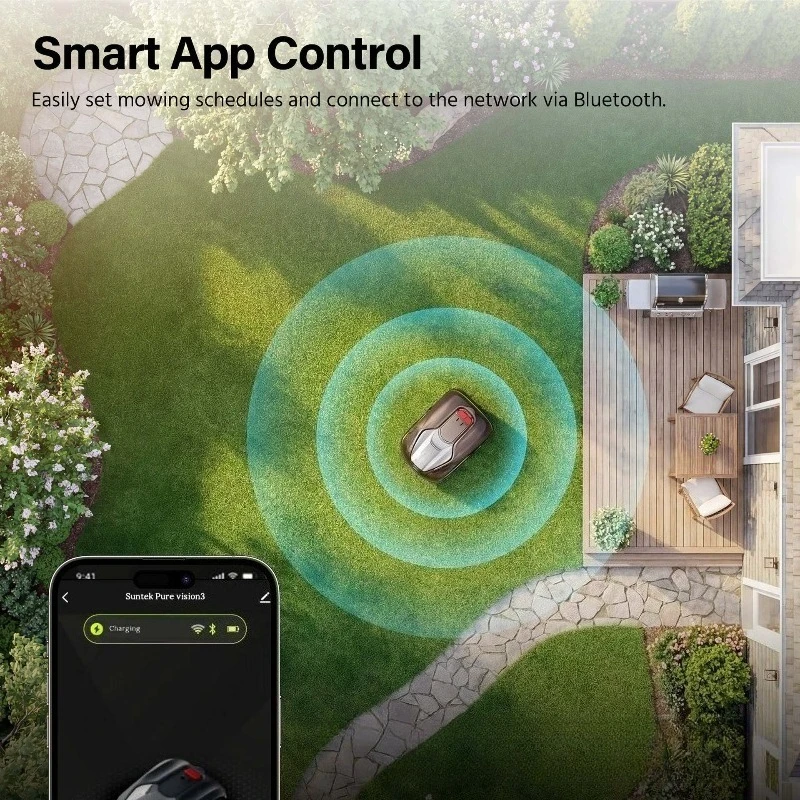 SUNTEK SRM2060 V600 AI Vision Robotic Lawn Mower, Wireless No Boundary Wire, Electric Lawnmower For Up To 600㎡