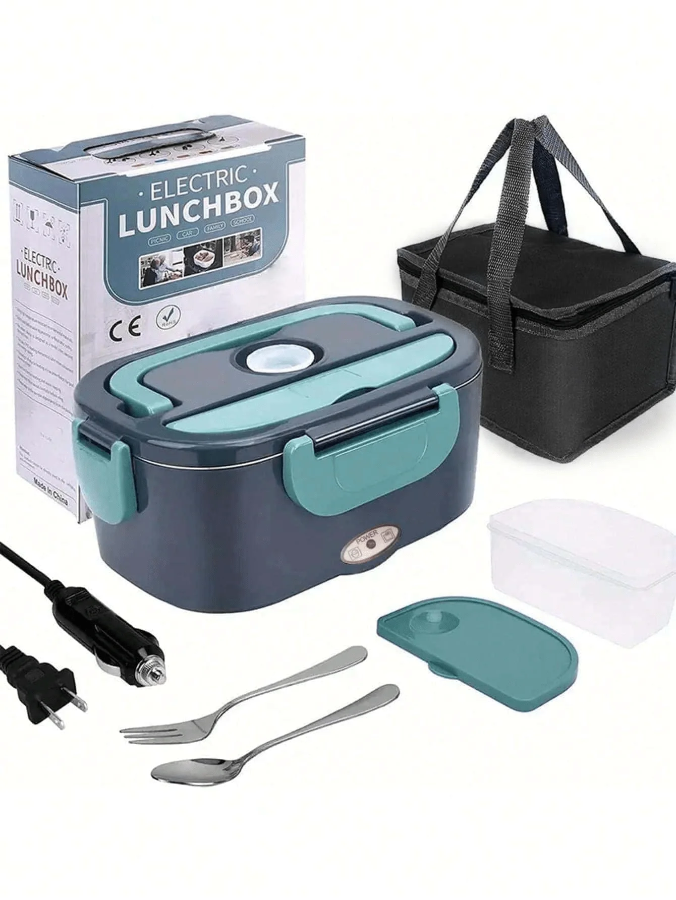 

Электрический подогреватель для еды 1,5 л, 60 Вт, портативный, для автомобиля или дома - герметичный, для подогрева обедов, подходит для водителей грузовиков