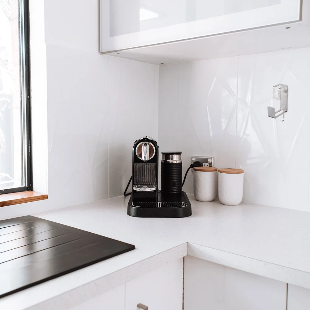 2Pcs Durable Washbasin Hanger Self-Adhesive Wall Mount Organizer Vertical Space Utilization Washbasin Rack Bathroom Storage Hook