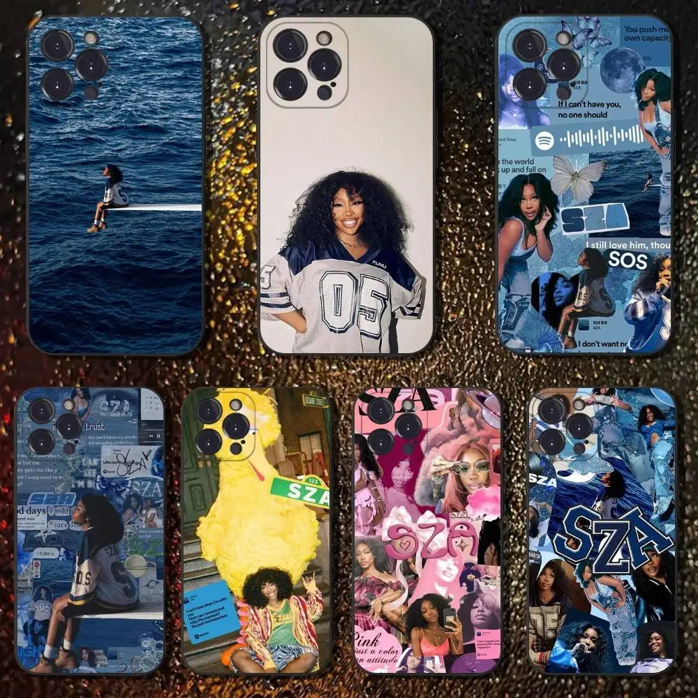 Singer S-SZA lana Phone Case For iPhone 16,15,14,13,12,11 Plus,Pro Max,XS,X,XR,SE,Mini,8,7,Soft Silicone Black Cover