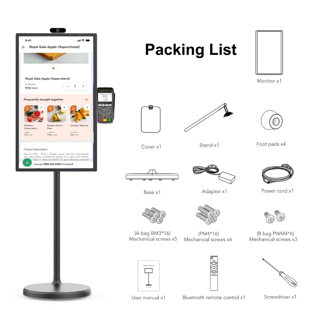 24 Inch 32 Inch Incell Screen Display Lcd Touch Screen Android 13 Advertise Digital Signage Chain Restaurants And Beverage Shops