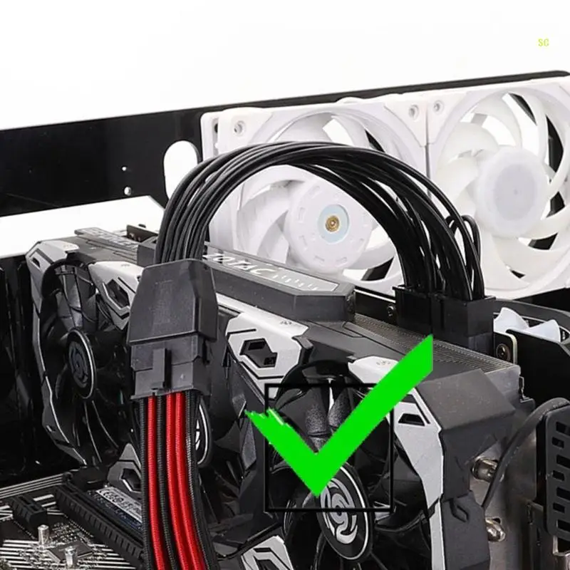 12PIN to Two 6+2 Graphics Card Cable Extension Cable Expand Power Supply 12Pin Female to Two 6+2 Male for Video Card