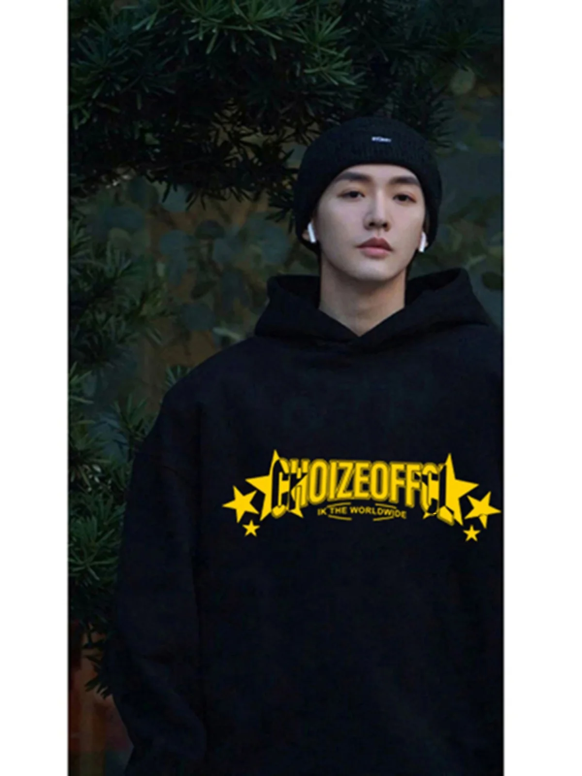 

y Retro American Spring Autumn Star Print Hoodie for Men Trendy Brand Casual Loose Fit Sweatirt with Kangaroo ket