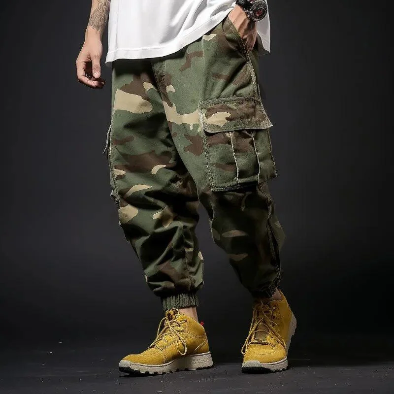 Pantalon cargo camouflage à poches multiples pour hommes, Baggy