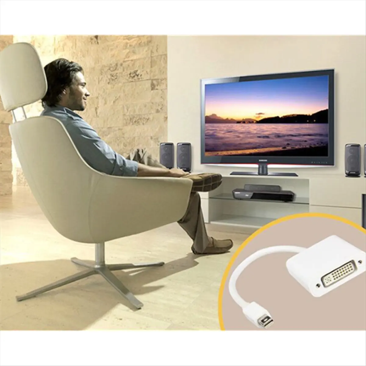Mini DisplayPort Adapter DVI Dual Link Active USB Power Black CAA