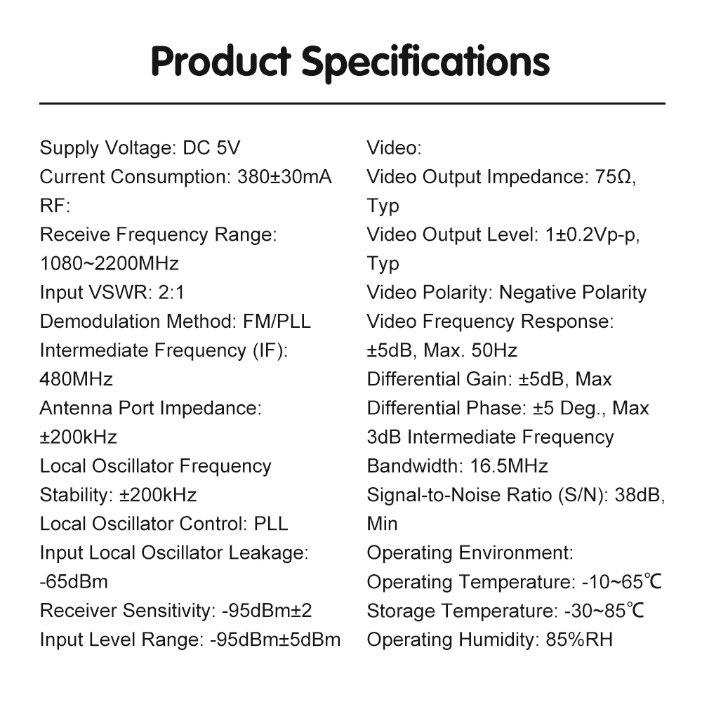 FM-Video-Empfängermodul RX1264 Drahtloses FPV-Mapping-Modul 1.2G/1.3G Analoges Drahtloses Audio-/Video-Übertragungs-Empfängermodul – Detail 16