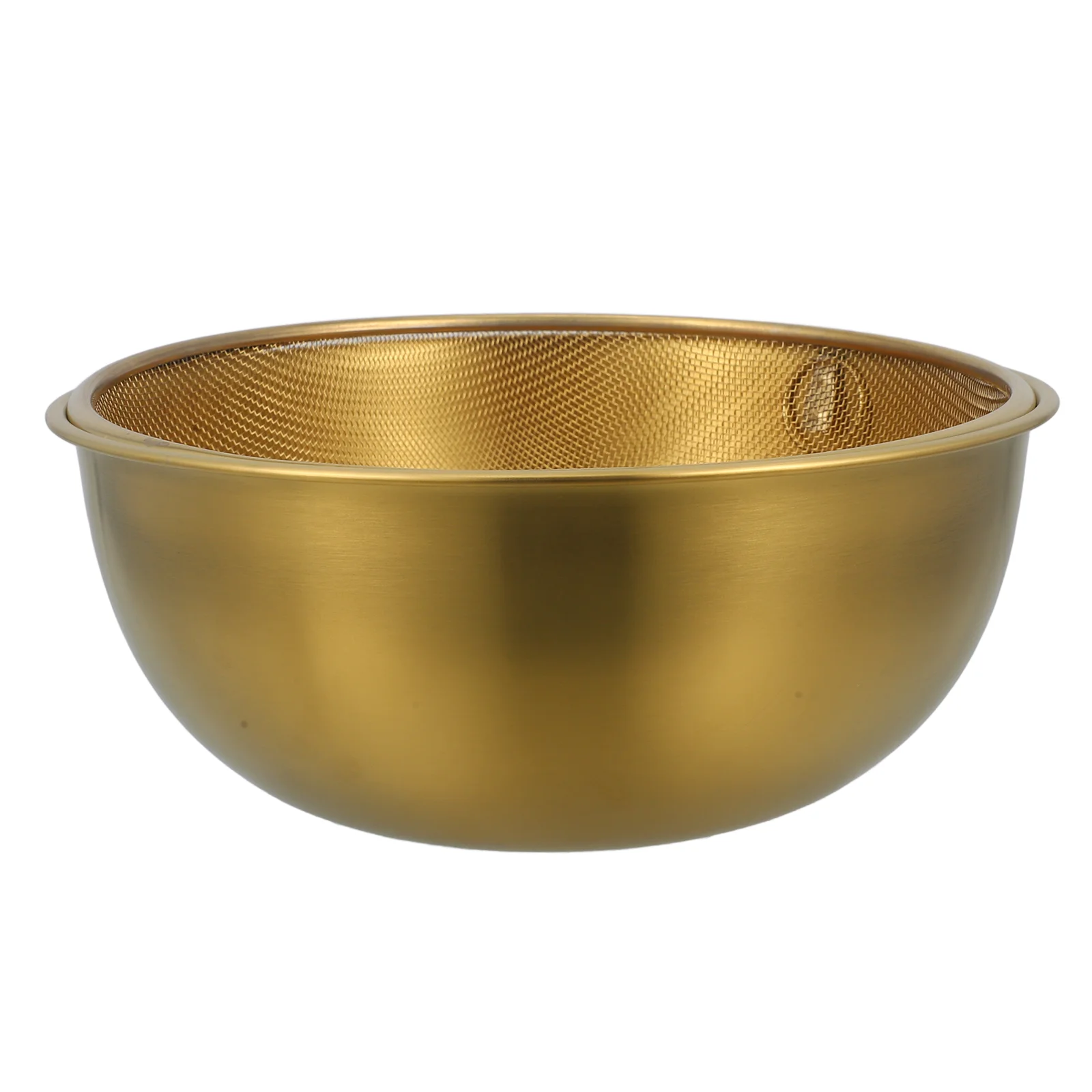 

Pasta Stainless Steel Drain Basket Kitchen Basin Rice Washing Artifact Fruit Colander with Bowl Golden Strainer