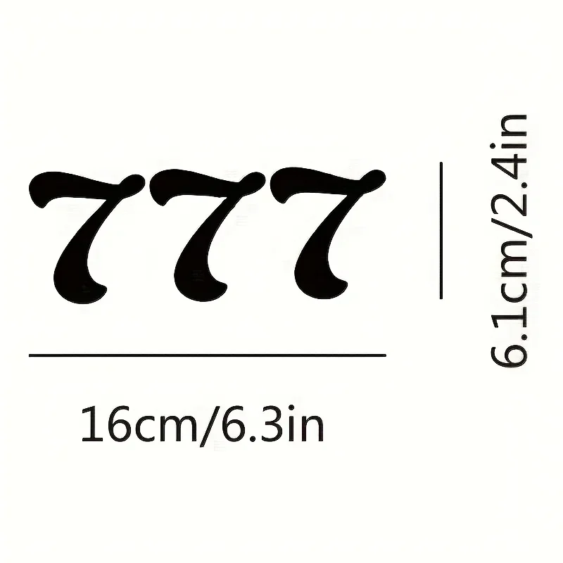 1PC "777" Auto Moto Sticker, Black Number Design Decal for Car Motorcycle, Exterior Customization Accessory
