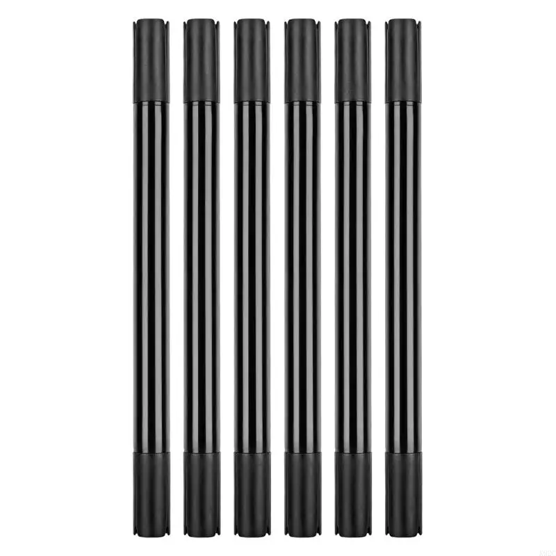 6Pcs Double Tip Fabric Marker No Fading No Bleeding, Black Fabric Paint Pen