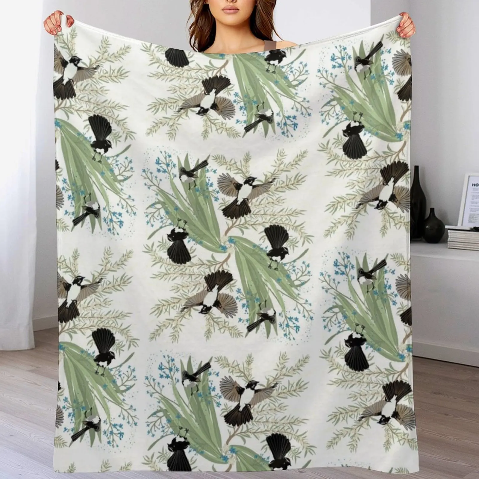 Willy wagtails Throw Blanket