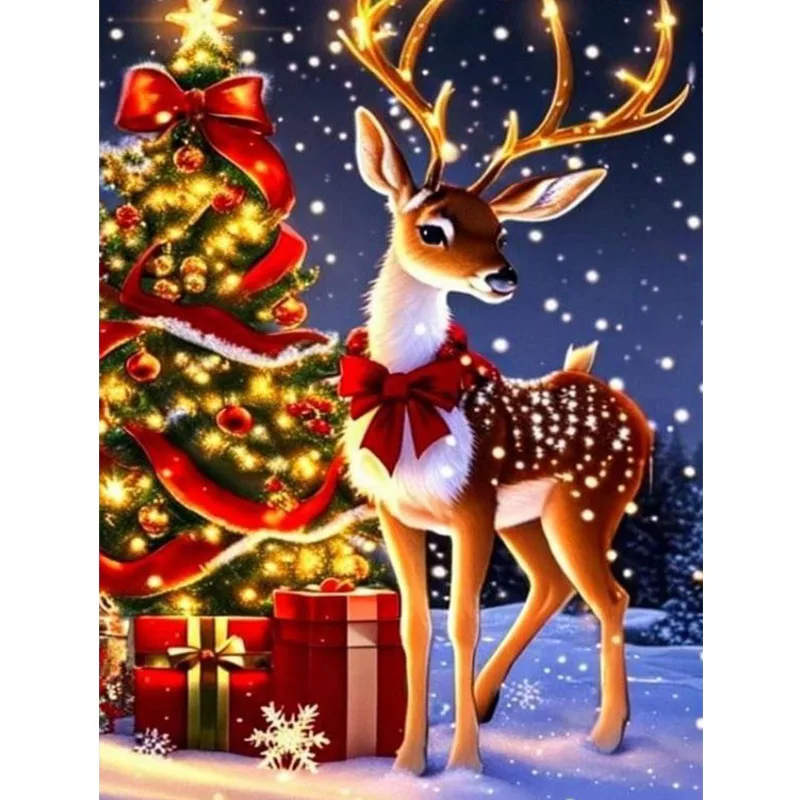 

Christmas Deer Diamond Painting Set, DIY Adult Full Diamond Home Decoration Painting Set, Adult Frameless Crafts