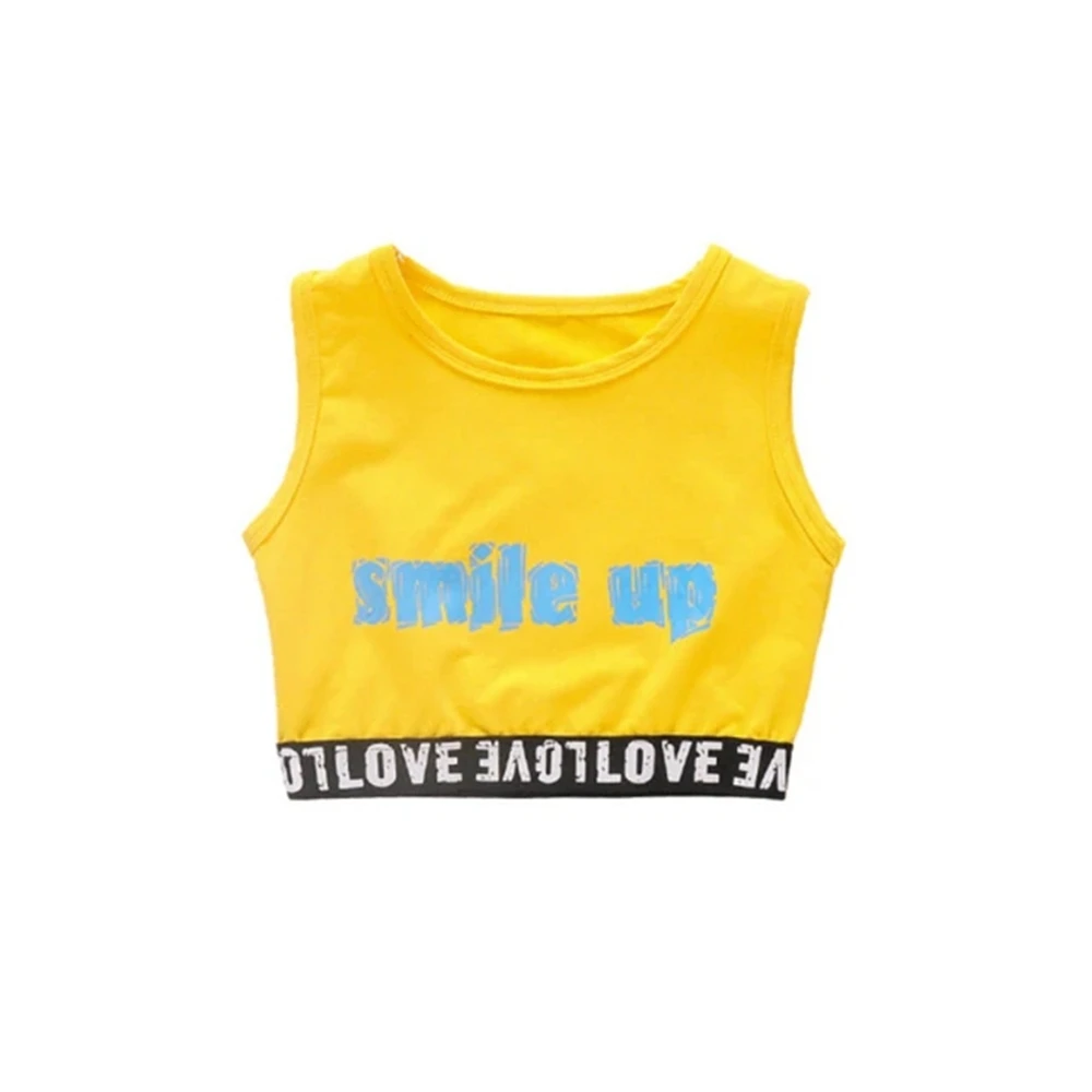 Hip Hop Girls Tank Top Underwear Kids Cotton Crop Top Street Dance Teen Vest Child Stage Camisole Jazz Streewear Clothes Costume