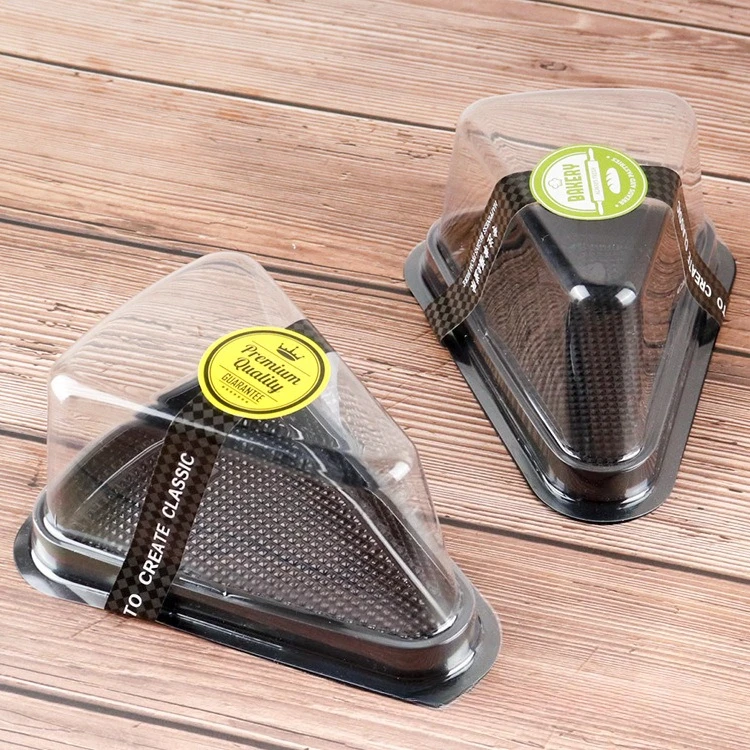 Triangular Thousand Layer Cake Box Mousse Disposable Transparent Suction Plastic Triangular Cut Pastry Packaging Boxes  50pcs