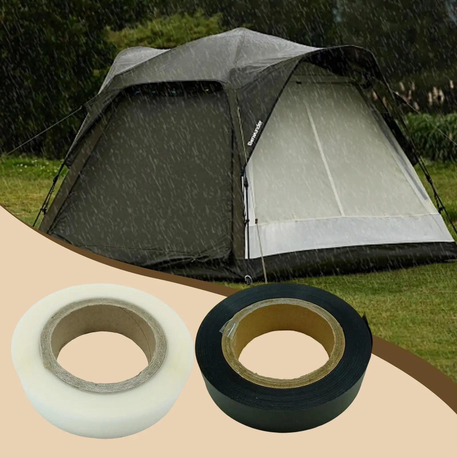 Cinta Termoadhesiva Impermeable y Resistente al Desgaste para Sellado de Costuras, 98.4 pies, para Túneles, Equipo de Exterior, Tiendas de Campaña, Toldos y Sótanos