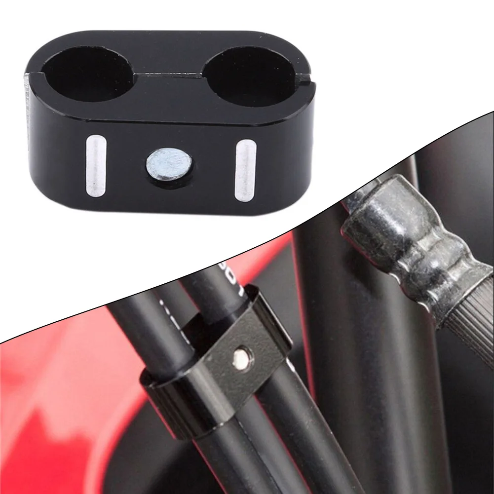 

Clutch Brake Motorcycle Cable Guide Hydraulic Black Aluminum Brake Line Holder Hose Wire Clip 2.5*1.2cm