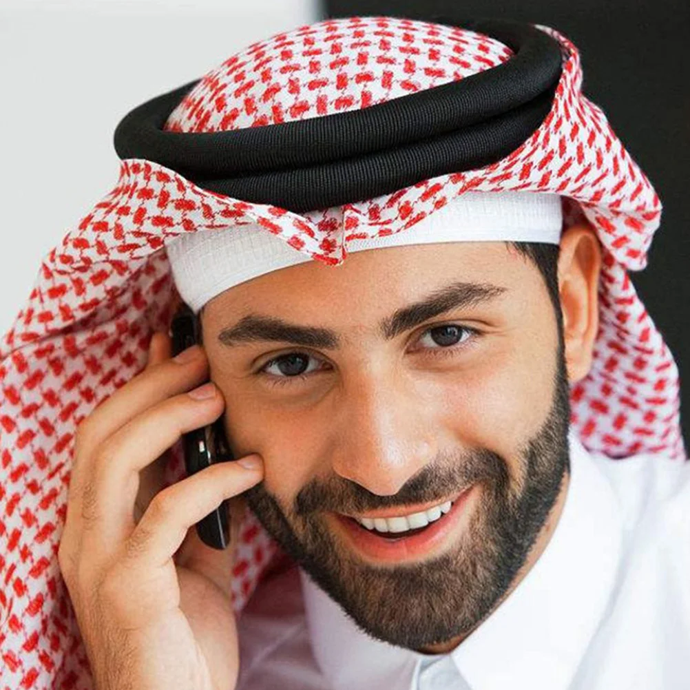 Saudi Men's Hairband อาหรับเครื่องแต่งกายอุปกรณ์เสริมผ้าพันคอผ้าพันคอตะวันออกกลาง Headwear เชือก Pu Eastern