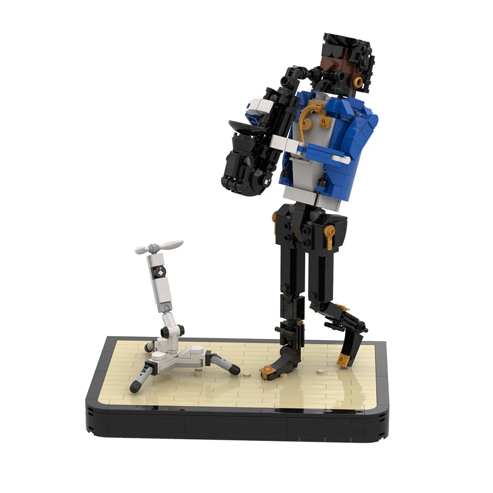 MOC Puzzle DIY Creative Jazz Tenor Saxophone Player Bricks Kids Hobbies Collection Gifts