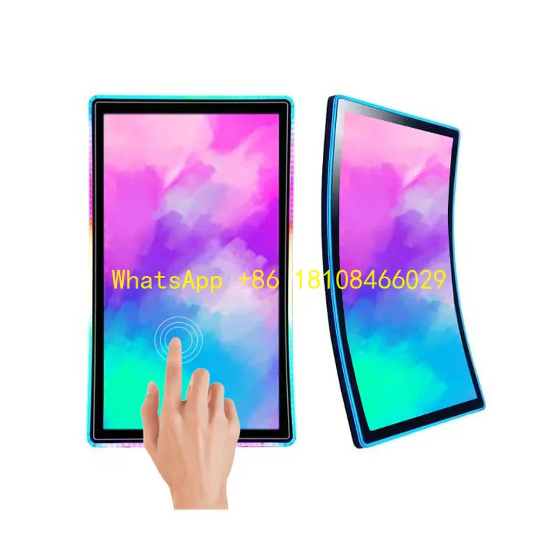 عرض 23.6 32 43 بوصة شاشة منحنية رخيصة لافتات رقمية وعرض لعرض الألعاب