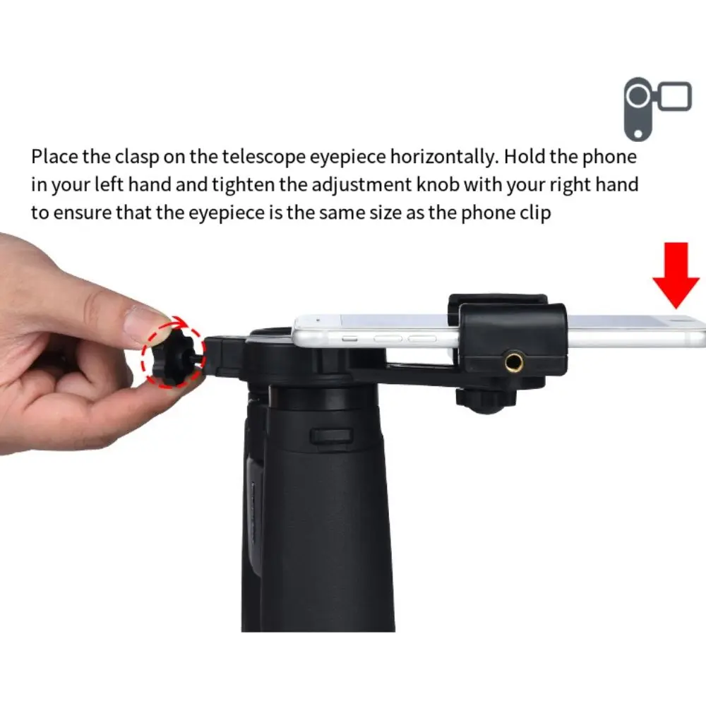 العالمي عدسة الهاتف التصوير محول جبل ترقية الروتاري المشبك تلسكوب الهاتف كليب قوس أسود متوافق