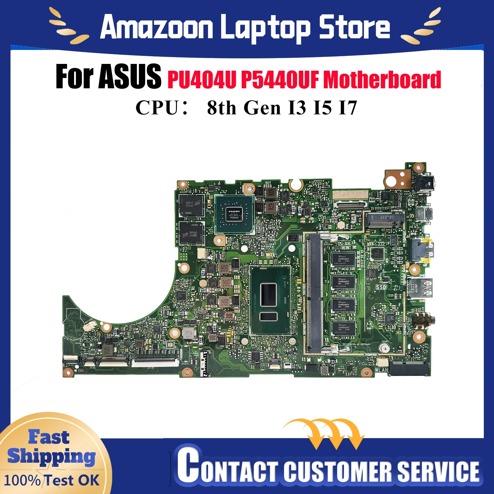 

P5440UF Материнская плата для ноутбука ASUS ProArt P5440UF PU404U P5440U Материнская плата для ноутбука с процессором I3 I5 I7 100% тестирование ОК быстрая доставка
