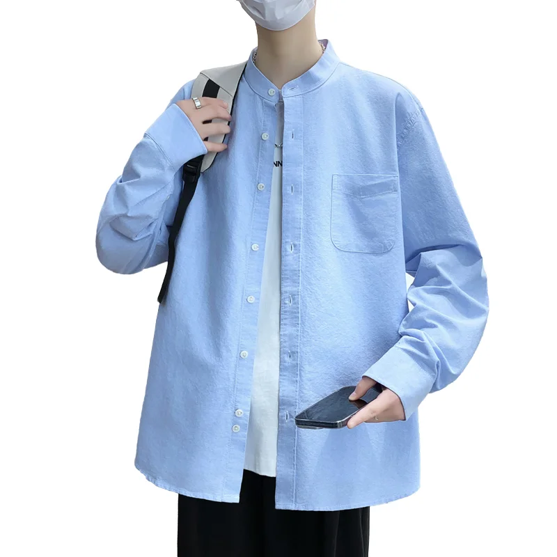 

Men's Trendy Long Sleeve Shirt - Spring Summer 100% Cotton Breathable Casual Shirt, Minimalist Style with Multiple Color Options