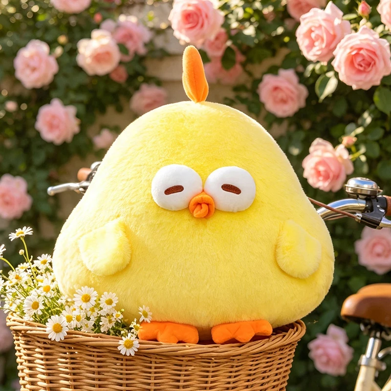 New Cute Dundun Chicken Plush Toy Soft Stuffed Yellow Chicken Pillow Doll Kawaii Cartoon Animal Cushion Home Decor Gift for Kids