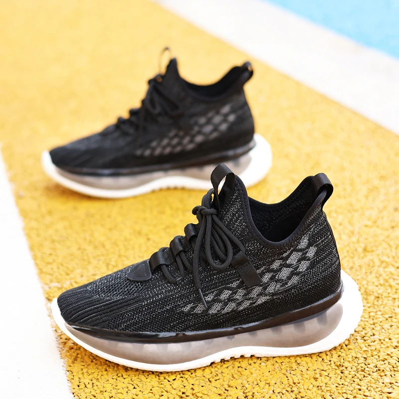 Men Casual Sports Shoes Increased 10cm Spring Summer Comfortable and Breathable Mesh Fabric Elevated Height Increasing Shoes Man