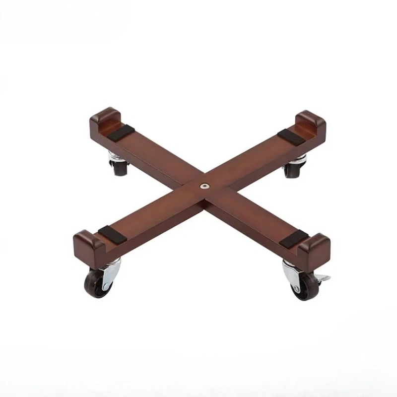 

Bamboo Rolling Mobile Stool Base Portable Footrest Bracket Heavy Duty Replacement Chair Legs DIY Furniture Accessories