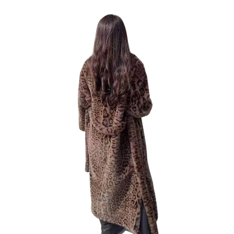 

Европейская и американская осенне-зимняя новая шуба большого размера из искусственной норки, длинное меховое интегрированное пальто из искусственного меха, женская изысканная