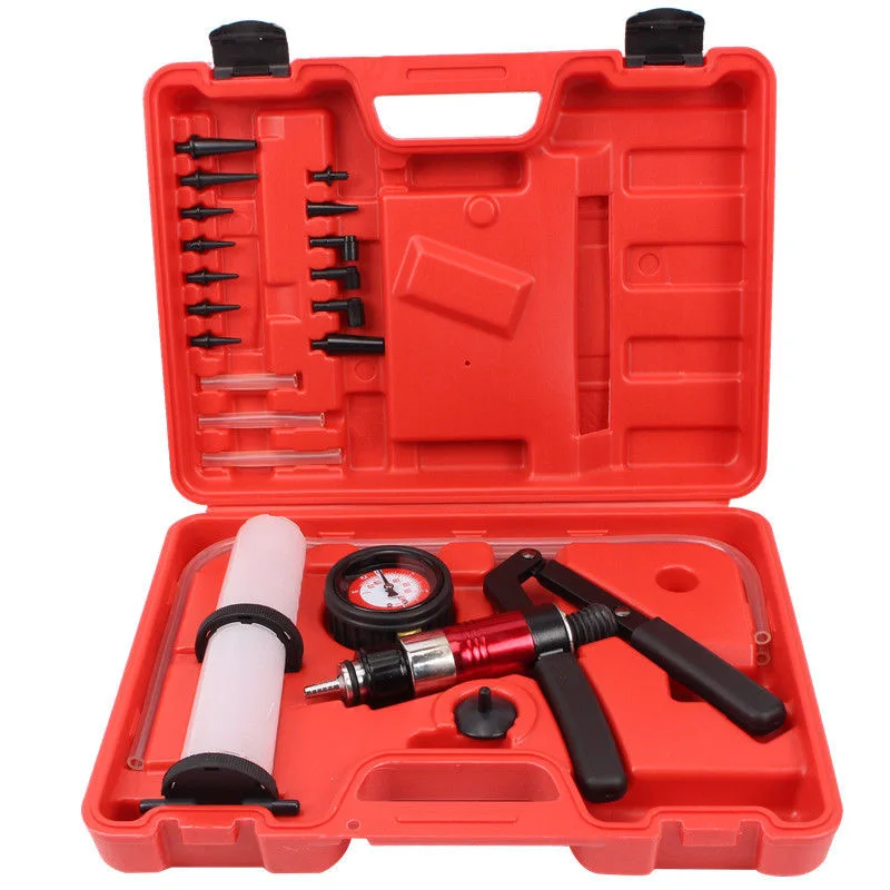 

0528Auto Diagnostic-Tool Auto Handheld Vacuum Pistol Pump Brake Bleeder Adaptor Fluid Reservoir Oil Tester Tools