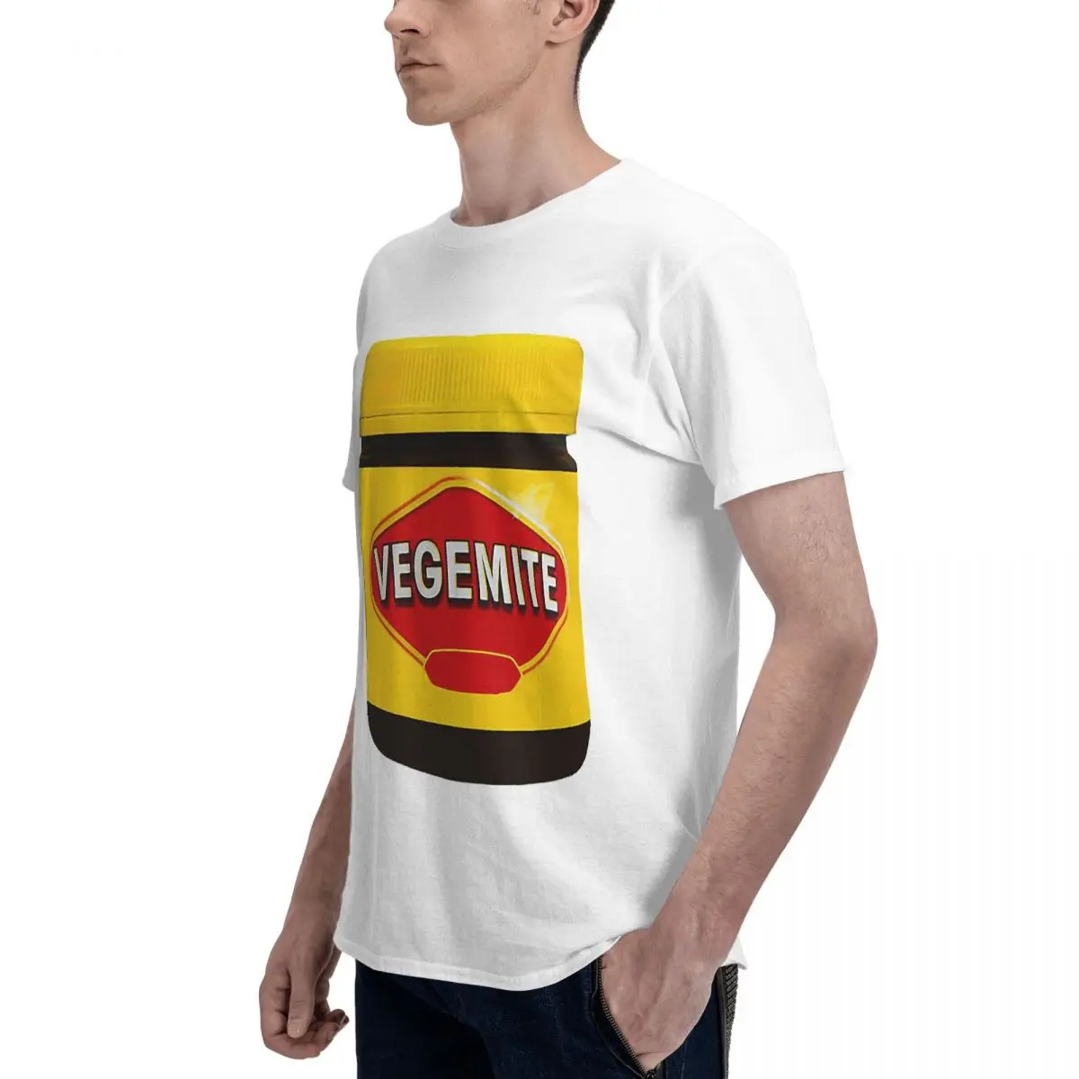 Vegemite تي شيرت للرجال القطن المتضخم تي شيرت الرجال قصيرة الأكمام طاقم الرقبة ملابس الصيف بلايز S-6XL