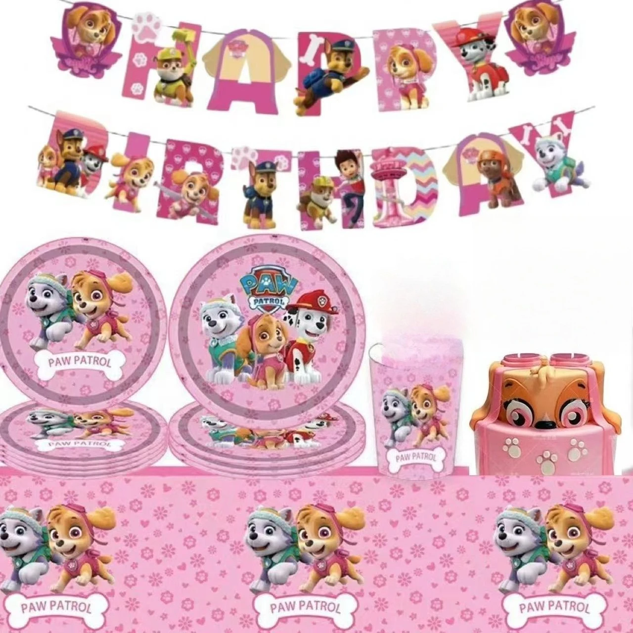JunMallko Coffret Fête Pat' Patrouille – 10 Masques, 15 Bracelets Slap, 50 Autocollants – Déco Anniversaire Enfant – Cadeau Fan