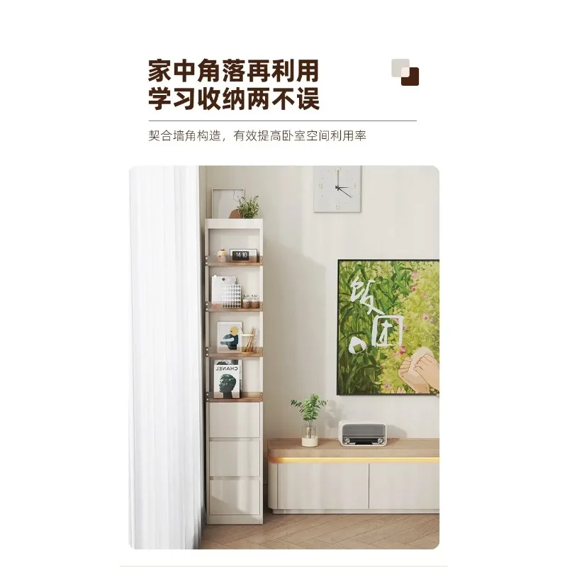 XXCream Wind Corner Bookcase Desk Locker Seam Bookshelf Shelf Corner Side Cabinet