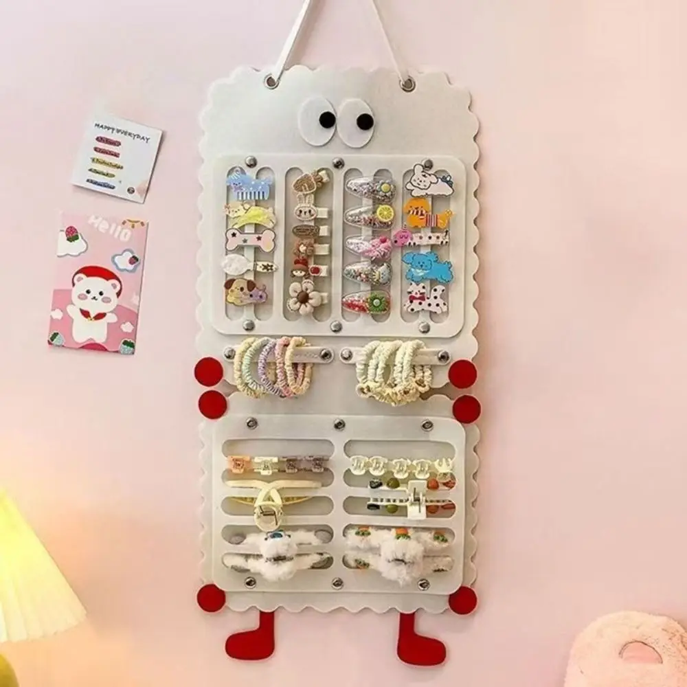 Felt Hair Clip Storage Bag Large Capacity Cartoon Hair Accessory Display Rack Detachable Wall-mounted Hanging Bag
