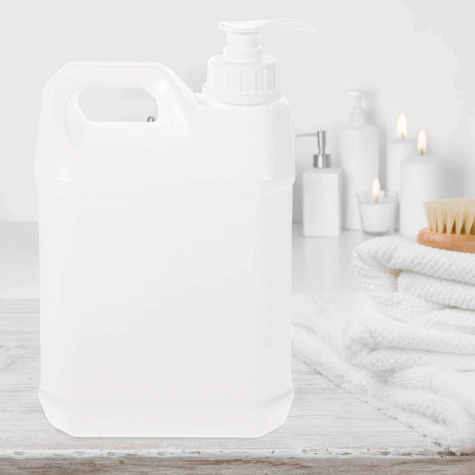 ขวดปั๊มจ่ายโถใส่น้ำขนาด2ลิตรพร้อมที่ใส่เครื่องสำอางกล่องใส่สบู่สารเคมี