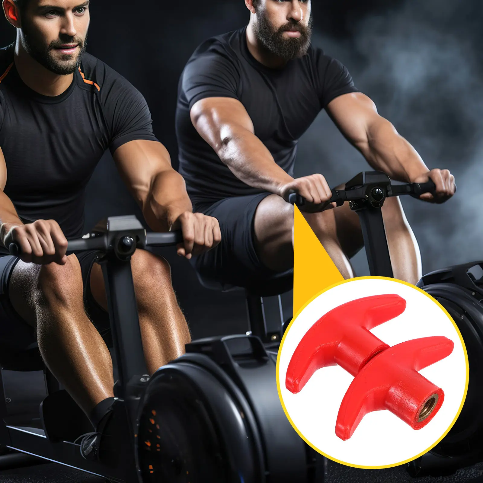 2Pcs Versatile Gym Rotating Handle with Ball Knob Ergonomic T-Handle for Workout Cables Rowing Trainer Fitness Equipment Handles