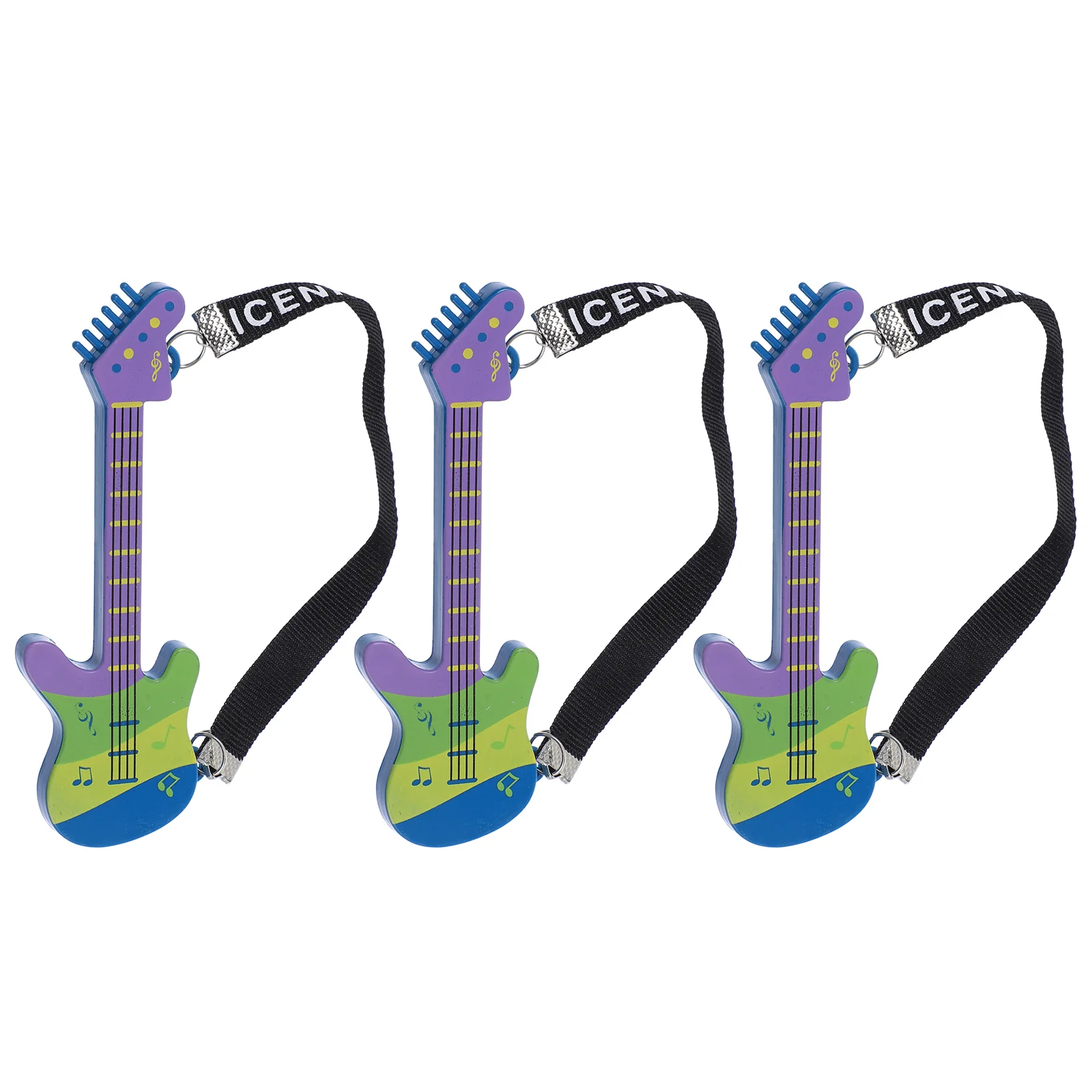 

3 Pcs Mini Shoulder Strap Guitar Toys Plastic Cloth House Decor Kids Toy 20cm Size Miniature Guitar naments Safe