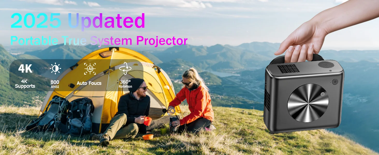 XIWBSY 26000 Lumen 4K WLAN-Projektor 6G WLAN Autofokus-Projektor Android TV Heimkino Tageslicht HDR Videoprojektor 8K Dekodierung – Detail 2