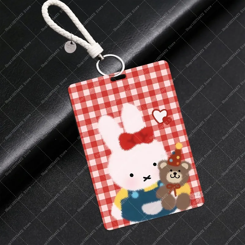 Cartoon Rabbit Miffys Cute Plastic Card Backpack Bag Ornament Keyrings Accessories Anime Fashion Keychain Creative Keyring Gifts