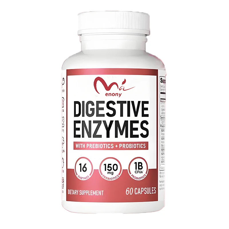 Digestion of 16 enzyme mixtures with probiotics Enzymesles 60 capsules. Decomposing the actual product helps promote digestion