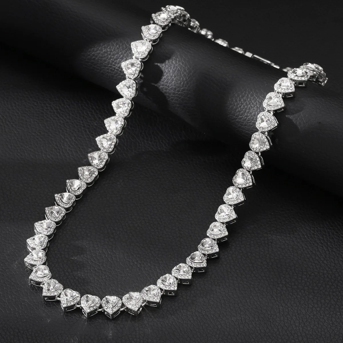 

45cm New Hip Hop Tennis Chain Bracelet Necklace Shining Love CZ Fashion Rock Party Jewelry Valentine's Day Gift Best Gift for Her