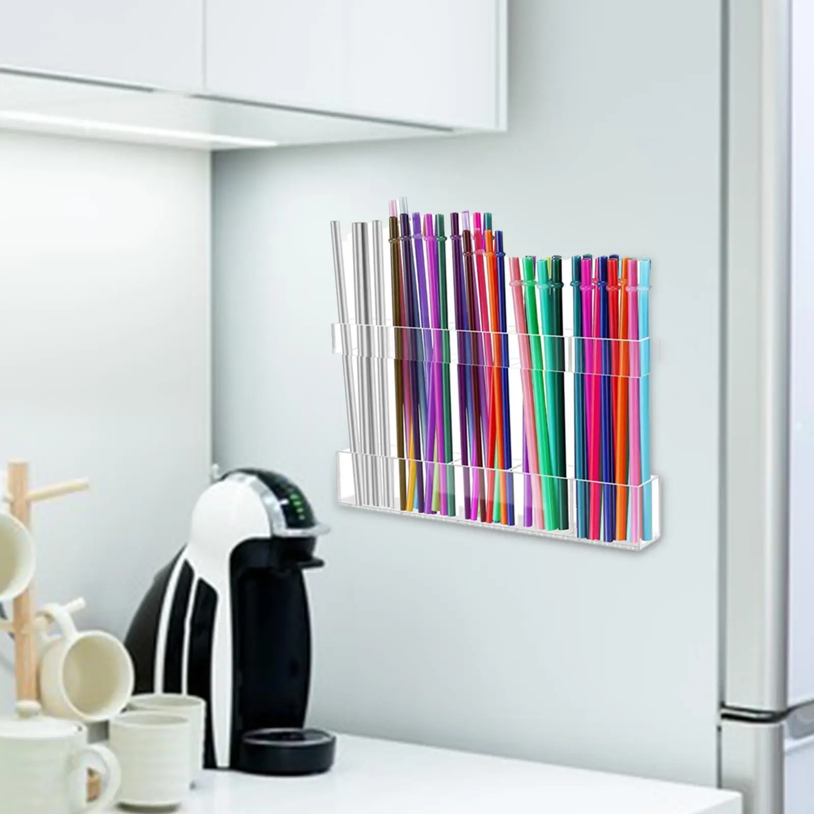 

Straw Holders Dispenser Organizer Multipurpose Container Storage for Office Pantry Cupboard Drinking Cafeteria Kitchen