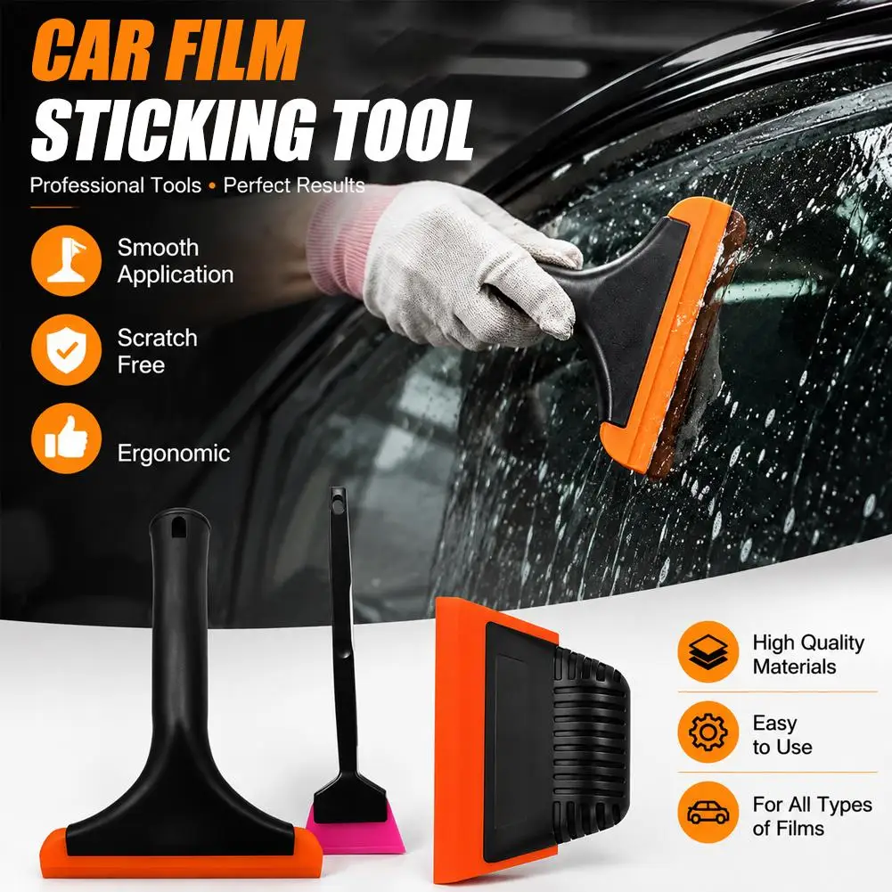 Car Window Tint Squeegee Tool Set Rubber Water Scraper Vinyl Wrap Film Application Kit Auto Glass Cleaning Bubble Remover Tools